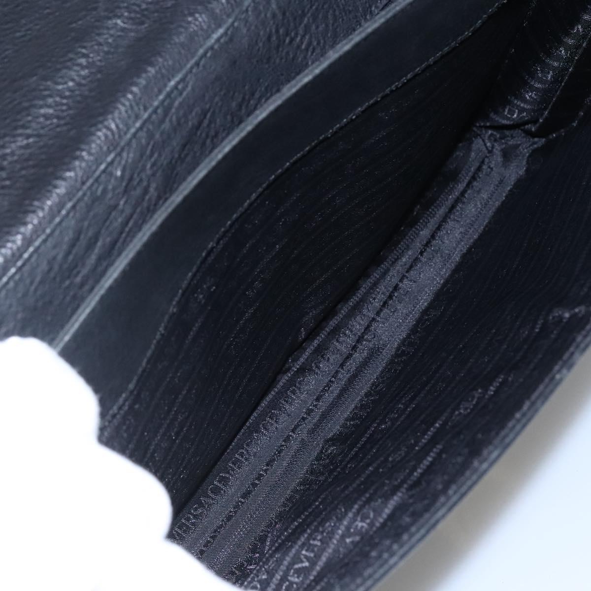 Versace Medusa Black Leather Briefcase Bag (Pre-Owned)