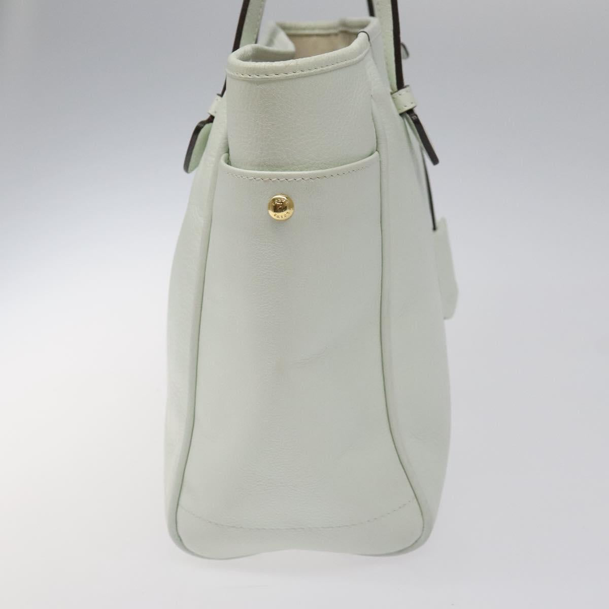 Loewe T Shopper White Leather Tote Bag (Pre-Owned)