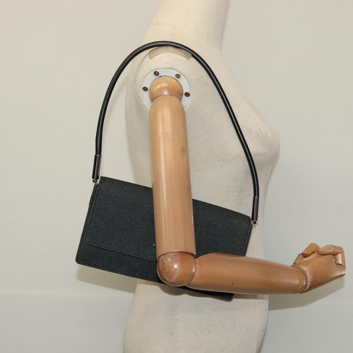 Gucci Gg Denim Black Canvas Shoulder Bag (Pre-Owned)