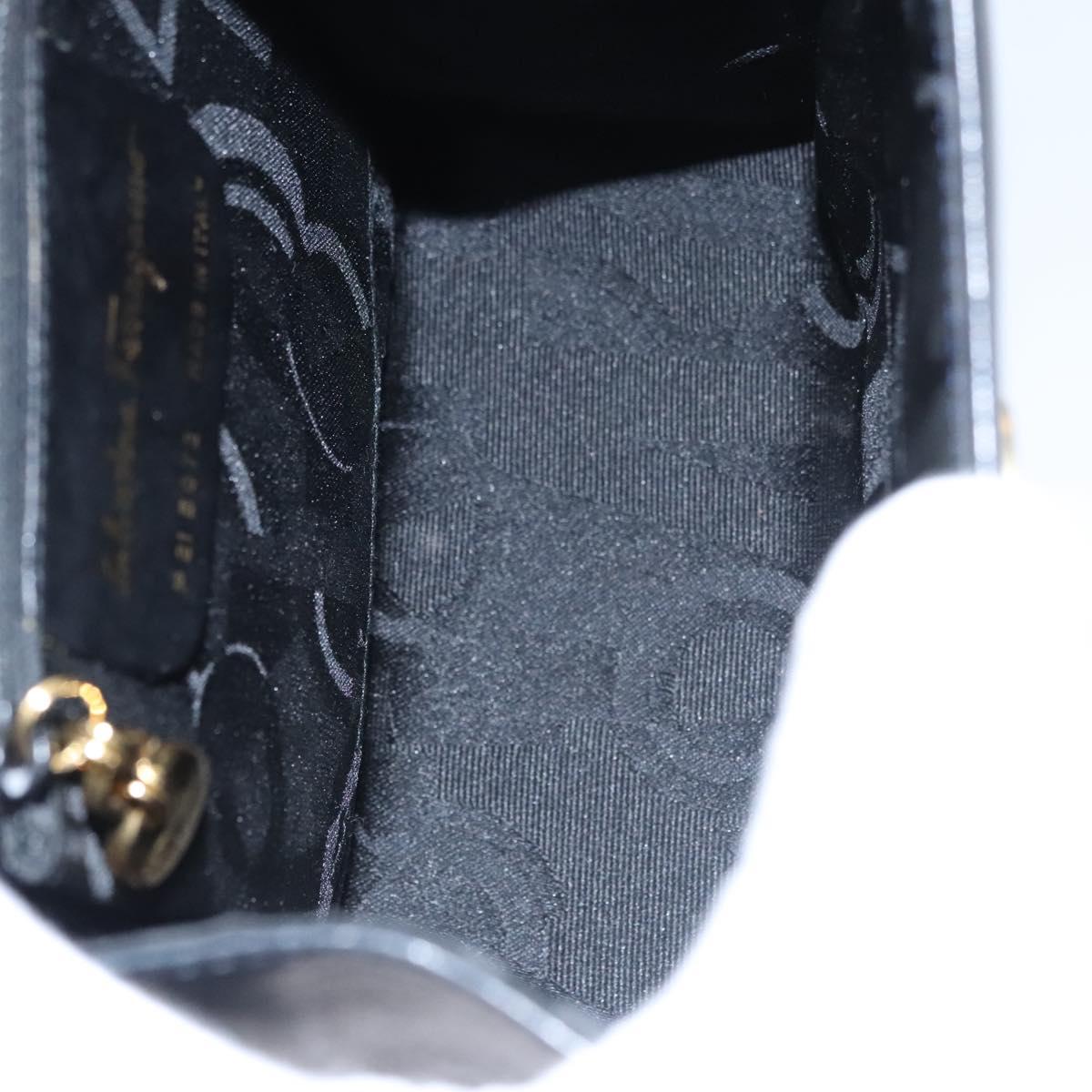 Salvatore Ferragamo Gancini Black Leather Handbag (Pre-Owned)