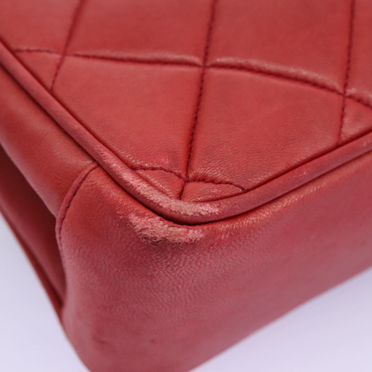 Chanel Matelassé Red Leather Shoulder Bag (Pre-Owned)
