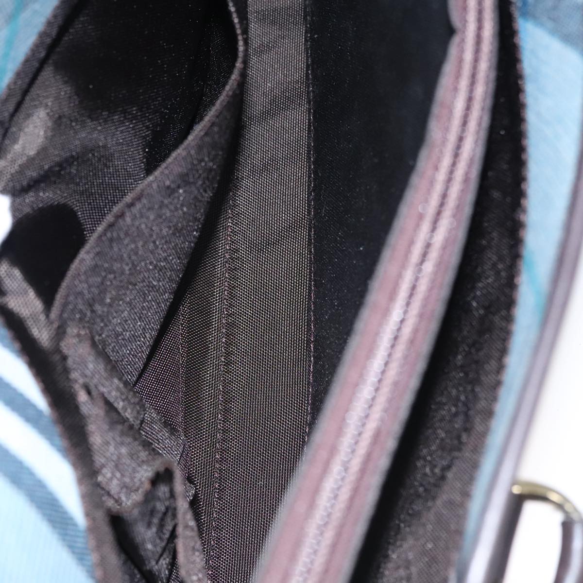 Burberry Nova Check Blue Canvas Handbag (Pre-Owned)
