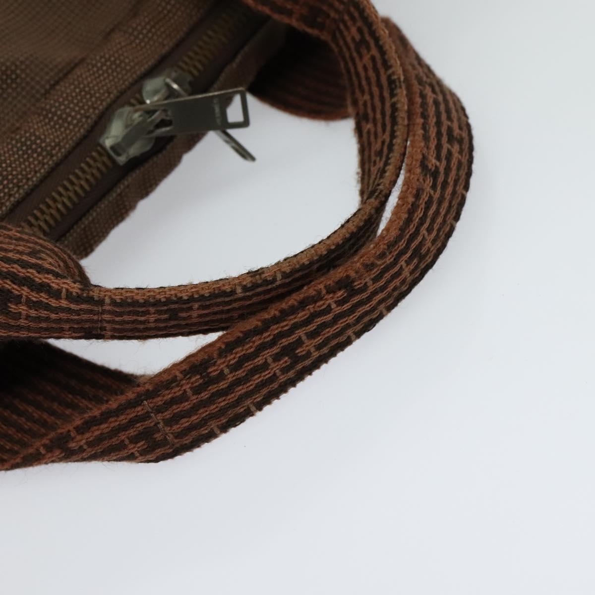 Hermès Herline Brown Canvas Handbag (Pre-Owned)