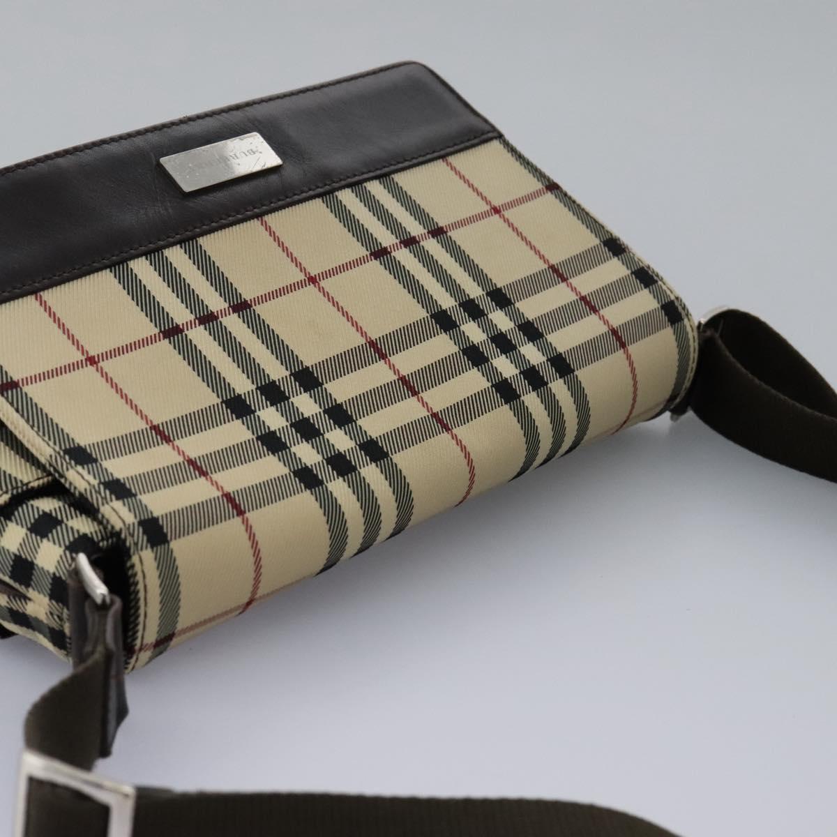 Burberry Nova Check Beige Canvas Shoulder Bag (Pre-Owned)