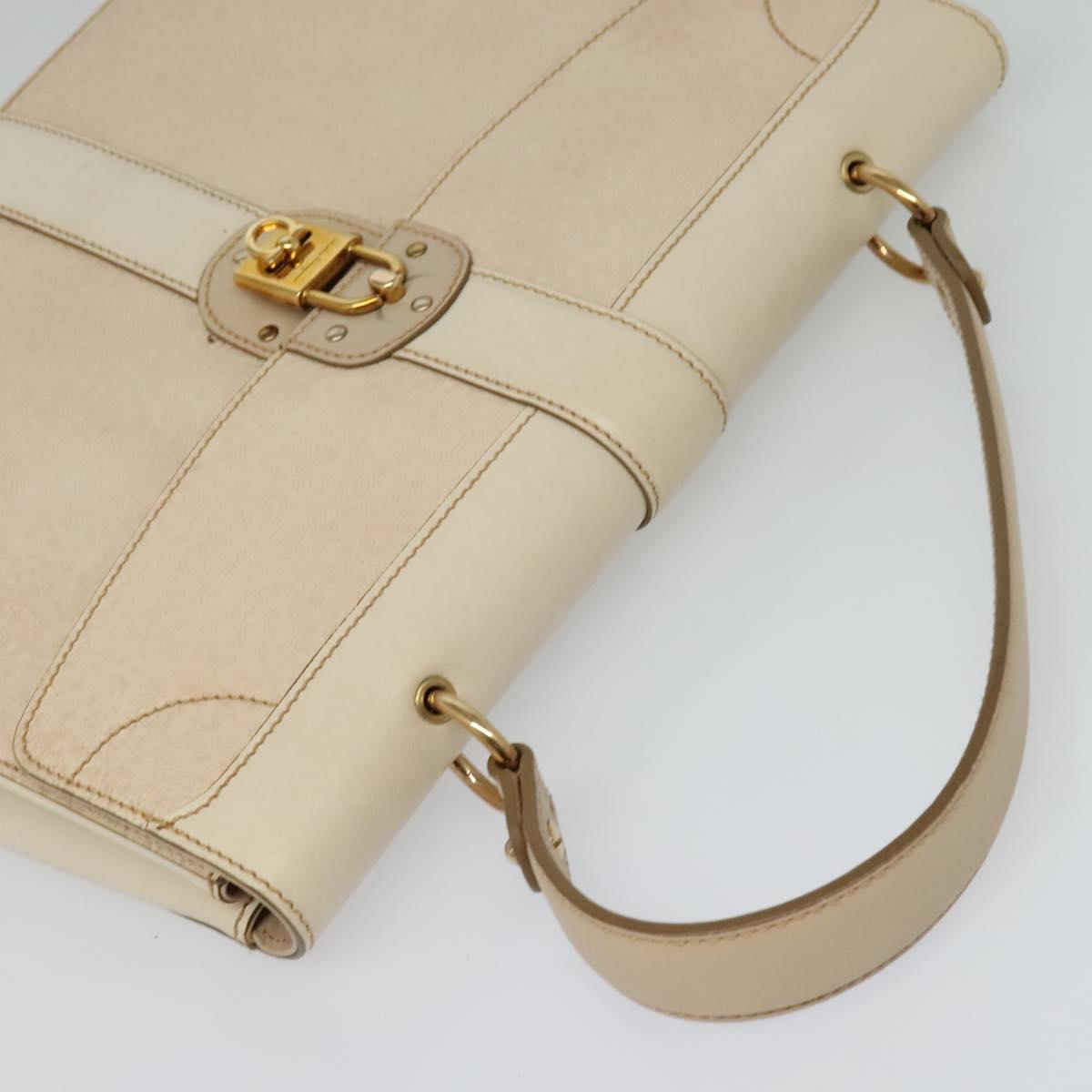 Salvatore Ferragamo Beige Leather Handbag (Pre-Owned)