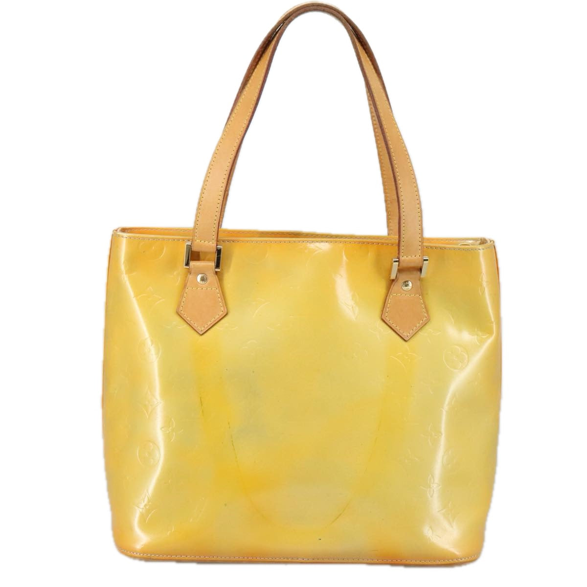 Louis Vuitton Houston Yellow Patent Leather Handbag (Pre-Owned)