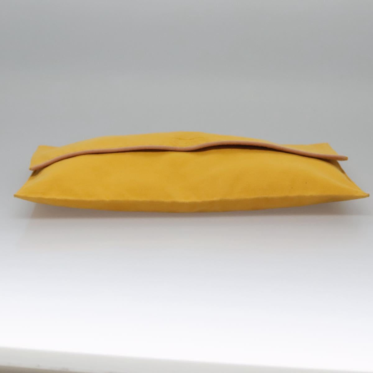 Hermès Yellow Canvas Clutch Bag (Pre-Owned)