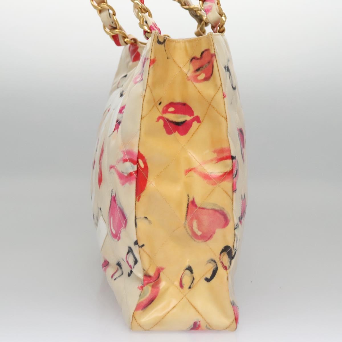 Chanel Cc Totebag Beige Patent Leather Tote Bag (Pre-Owned)