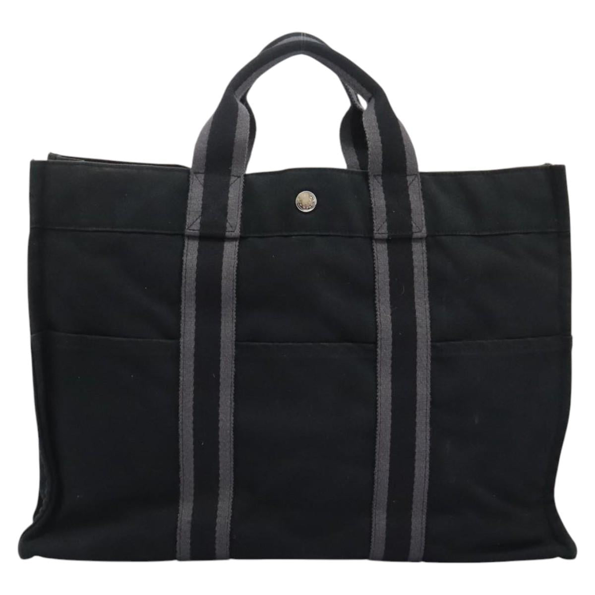 Hermès Toto Black Canvas Tote Bag (Pre-Owned)
