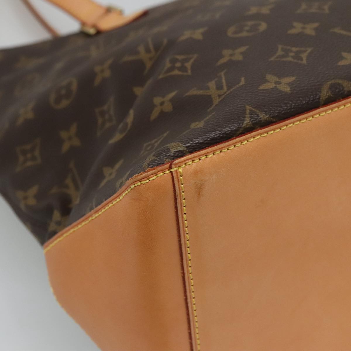 Louis Vuitton Cabas Mezzo Brown Canvas Tote Bag (Pre-Owned)