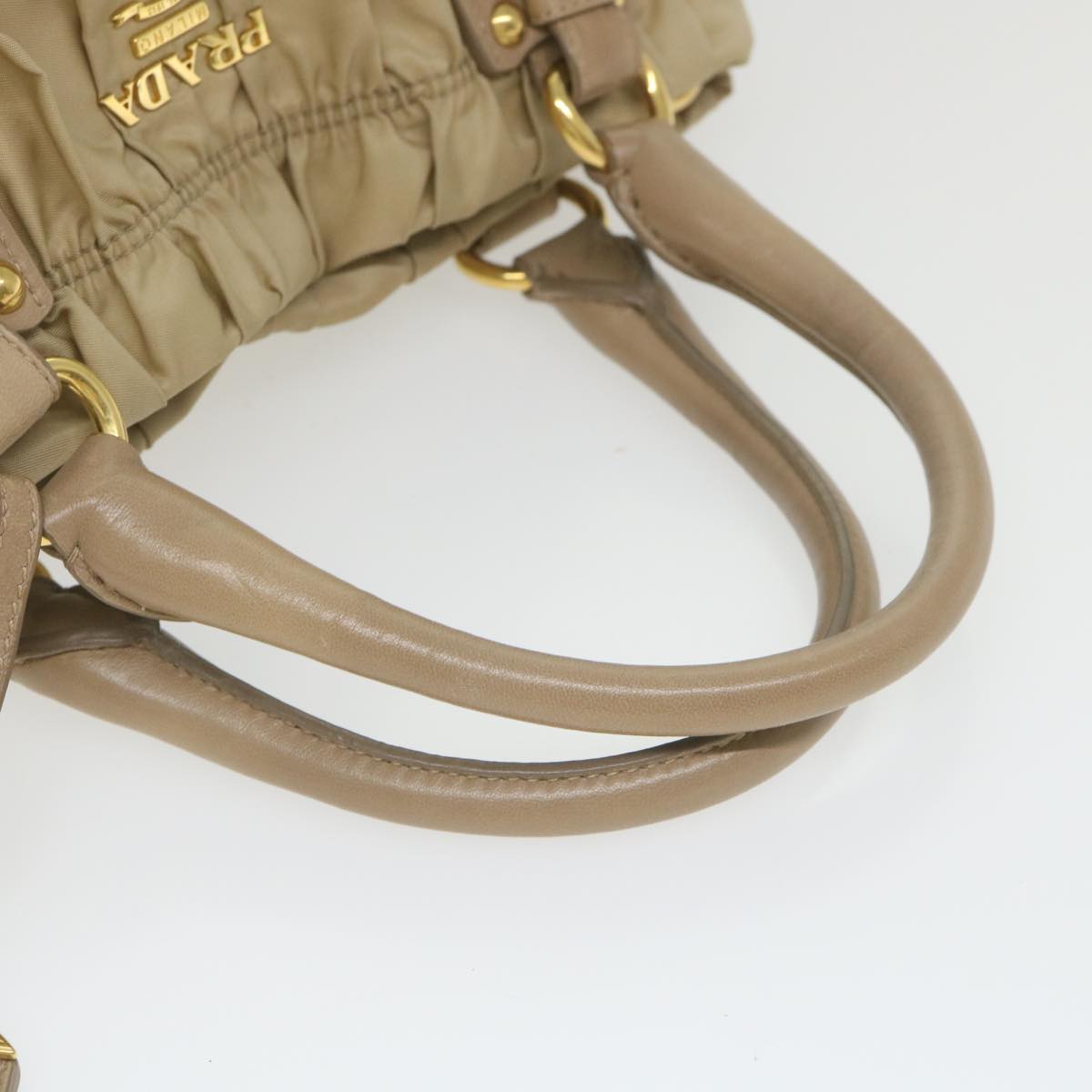 Prada Beige Synthetic Handbag (Pre-Owned)