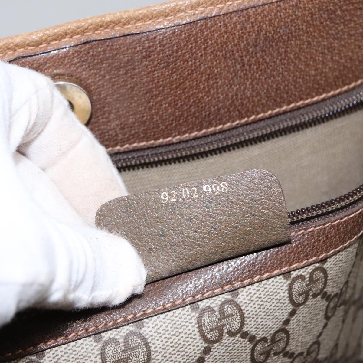 Gucci Cabas Beige Canvas Tote Bag (Pre-Owned)