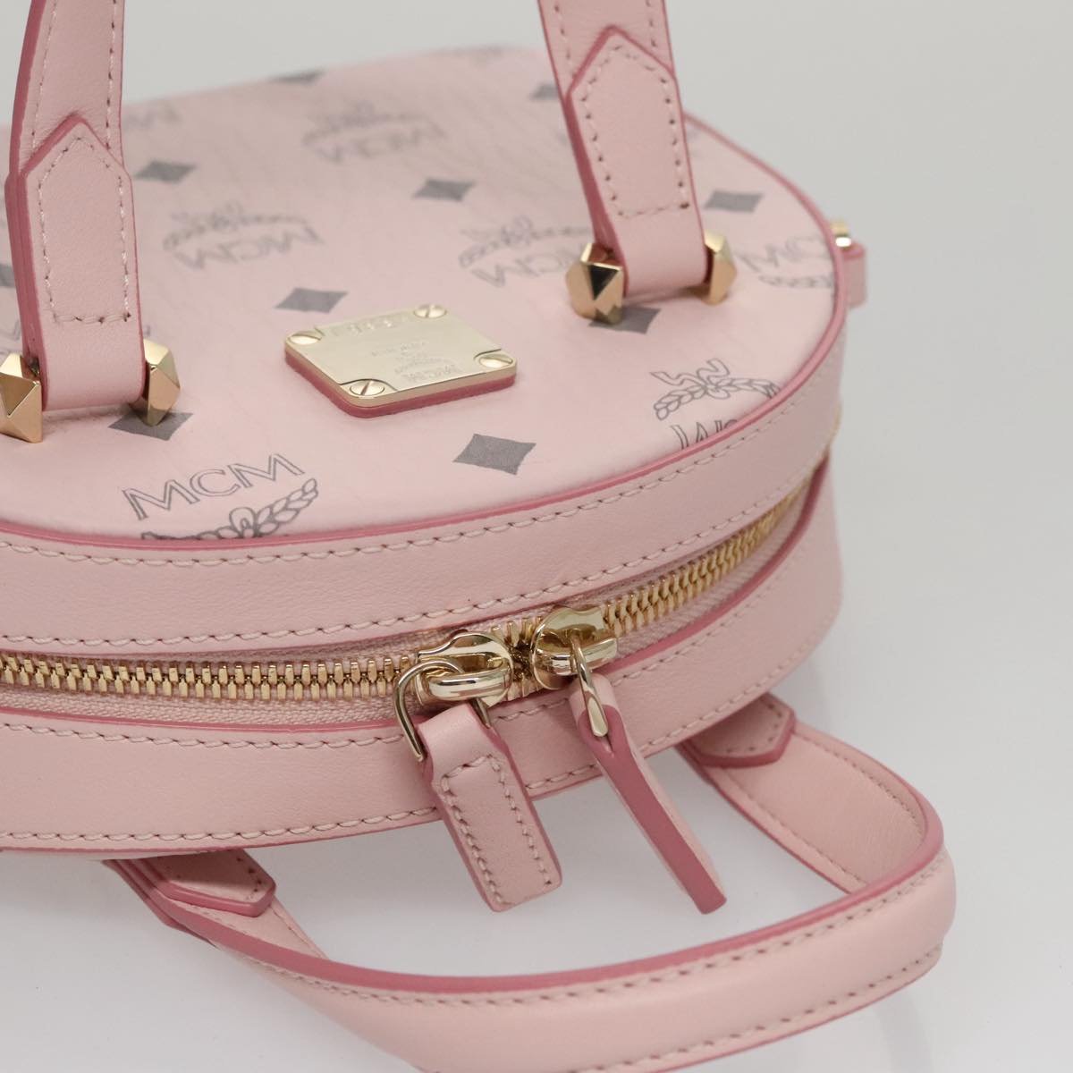 MCM Visetos Pink Canvas Handbag (Pre-Owned)
