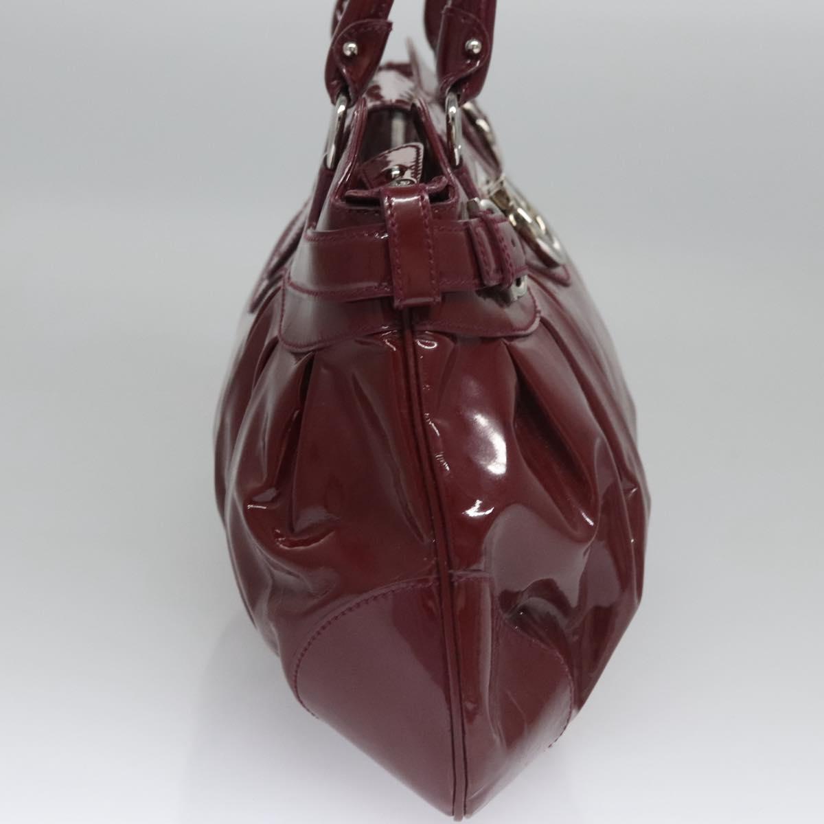 Salvatore Ferragamo Gancini Purple Patent Leather Handbag (Pre-Owned)