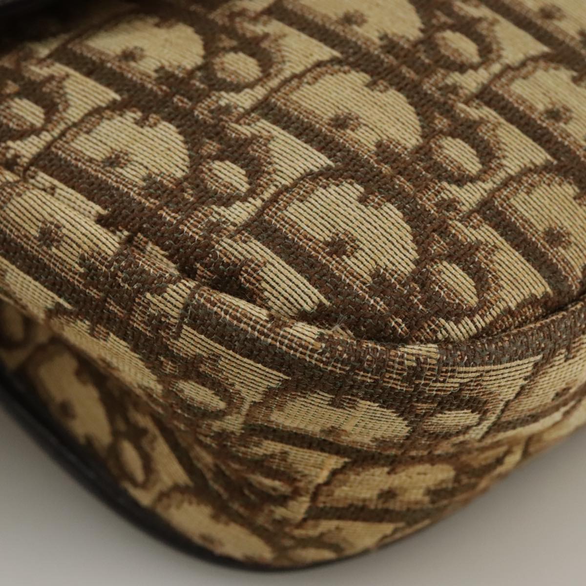 Dior Trotter Brown Canvas Shoulder Bag (Pre-Owned)