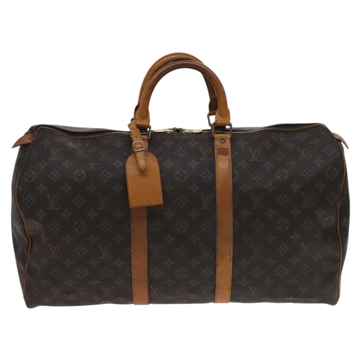 Louis Vuitton Keepall 50 Brown Canvas Travel Bag (Pre-Owned)