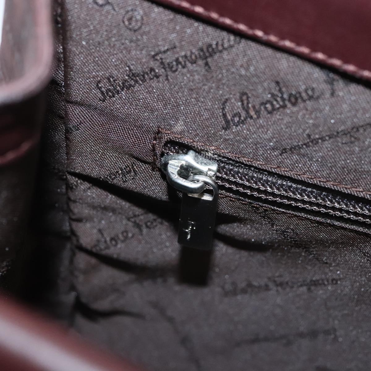Salvatore Ferragamo Iconic Top Handle Brown Leather Handbag (Pre-Owned)
