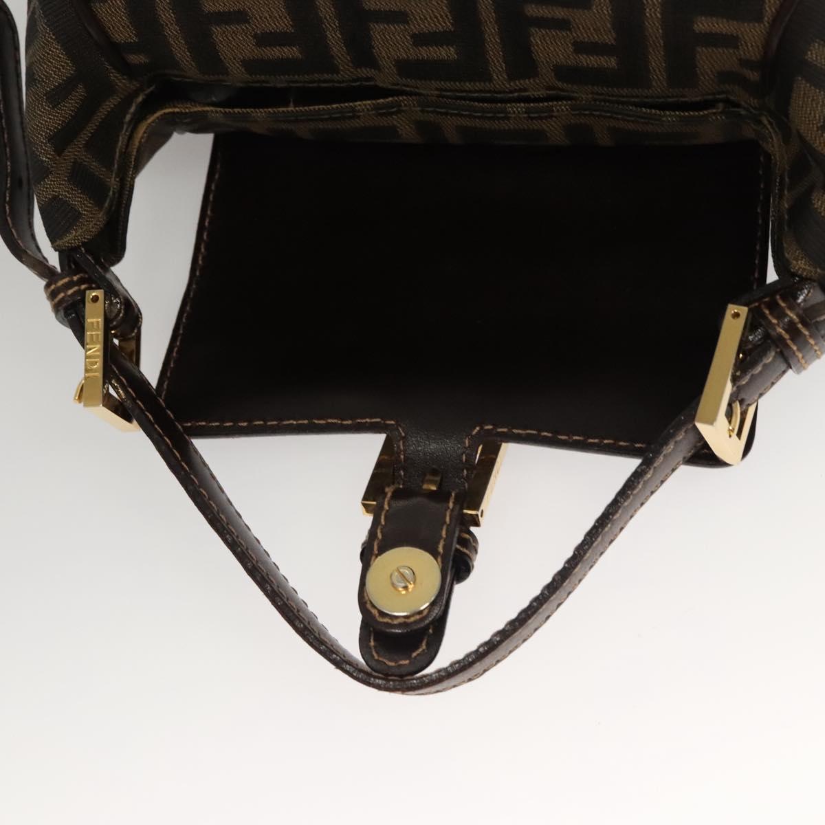 Fendi Zucca Brown Canvas Shoulder Bag (Pre-Owned)