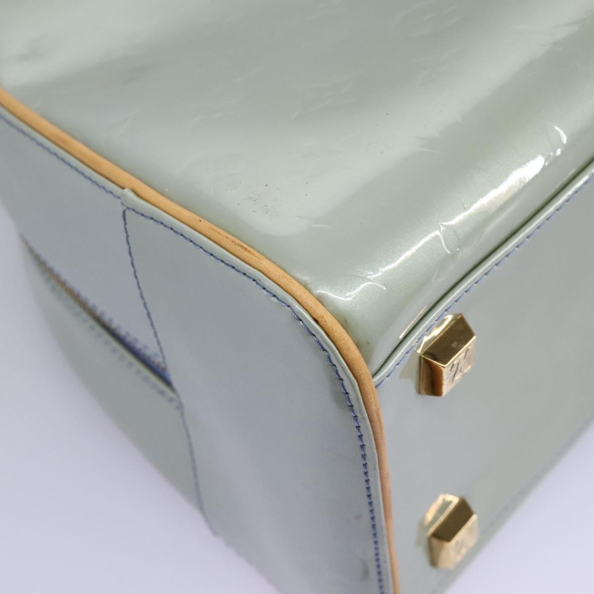 Louis Vuitton Tompkins Square Grey Patent Leather Handbag (Pre-Owned)