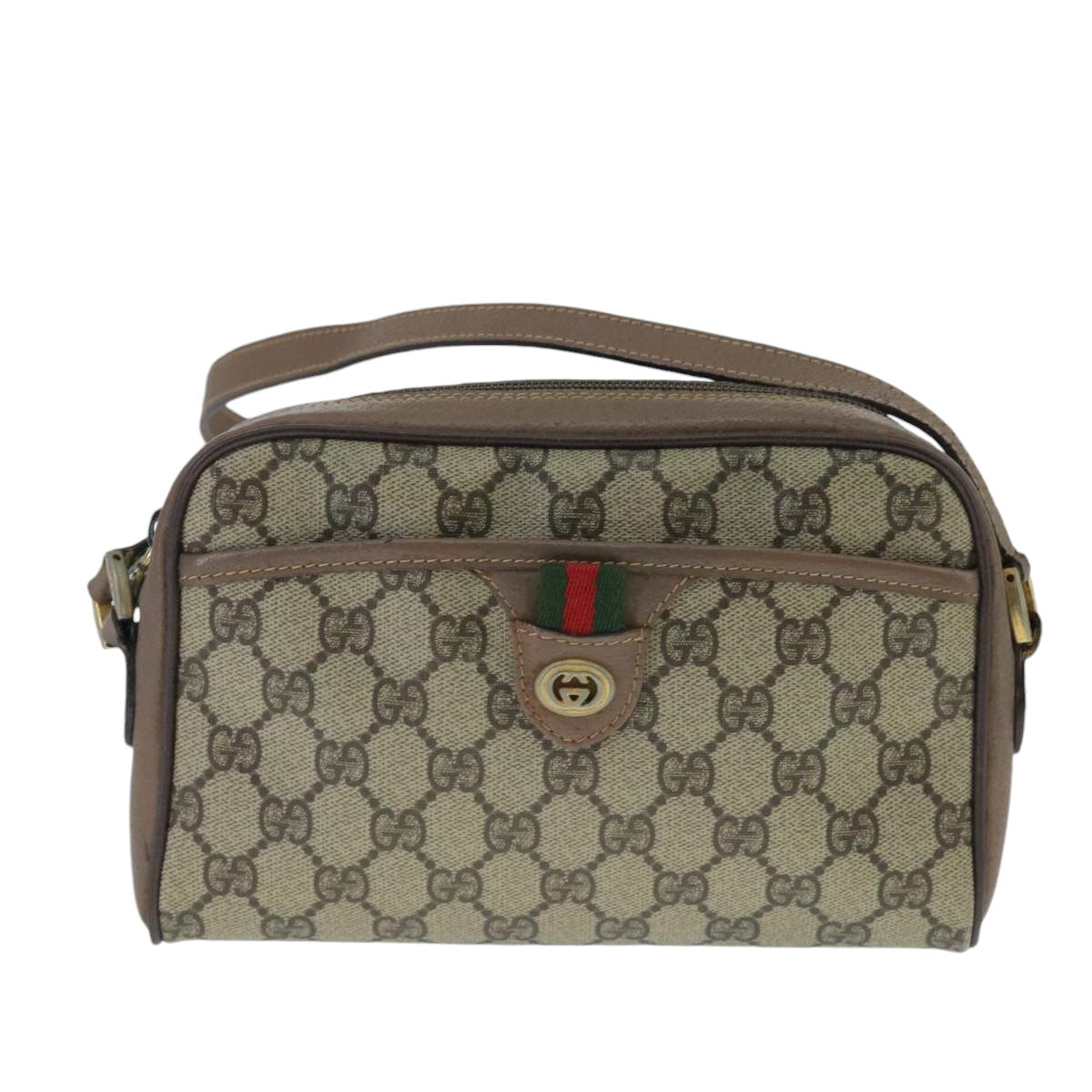 Gucci Gg Supreme Beige Canvas Shoulder Bag (Pre-Owned)