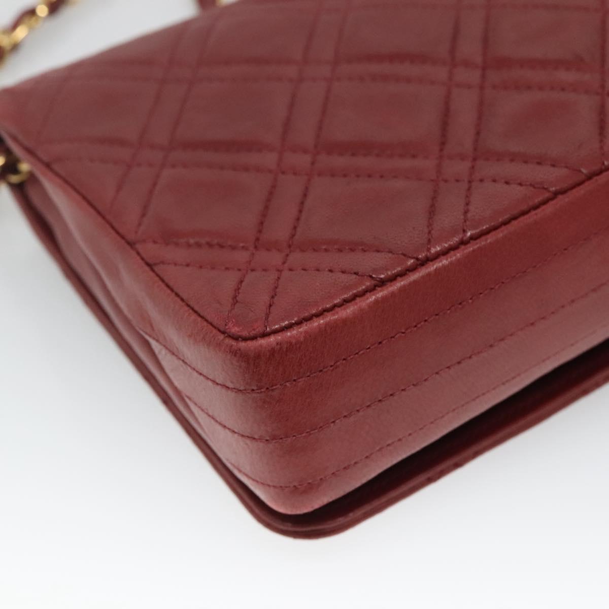 Chanel Single Flap Red Leather Shoulder Bag (Pre-Owned)