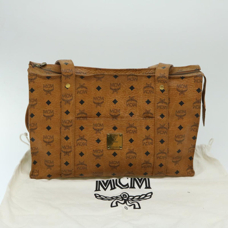 MCM Visetos Brown Canvas Tote Bag (Pre-Owned)