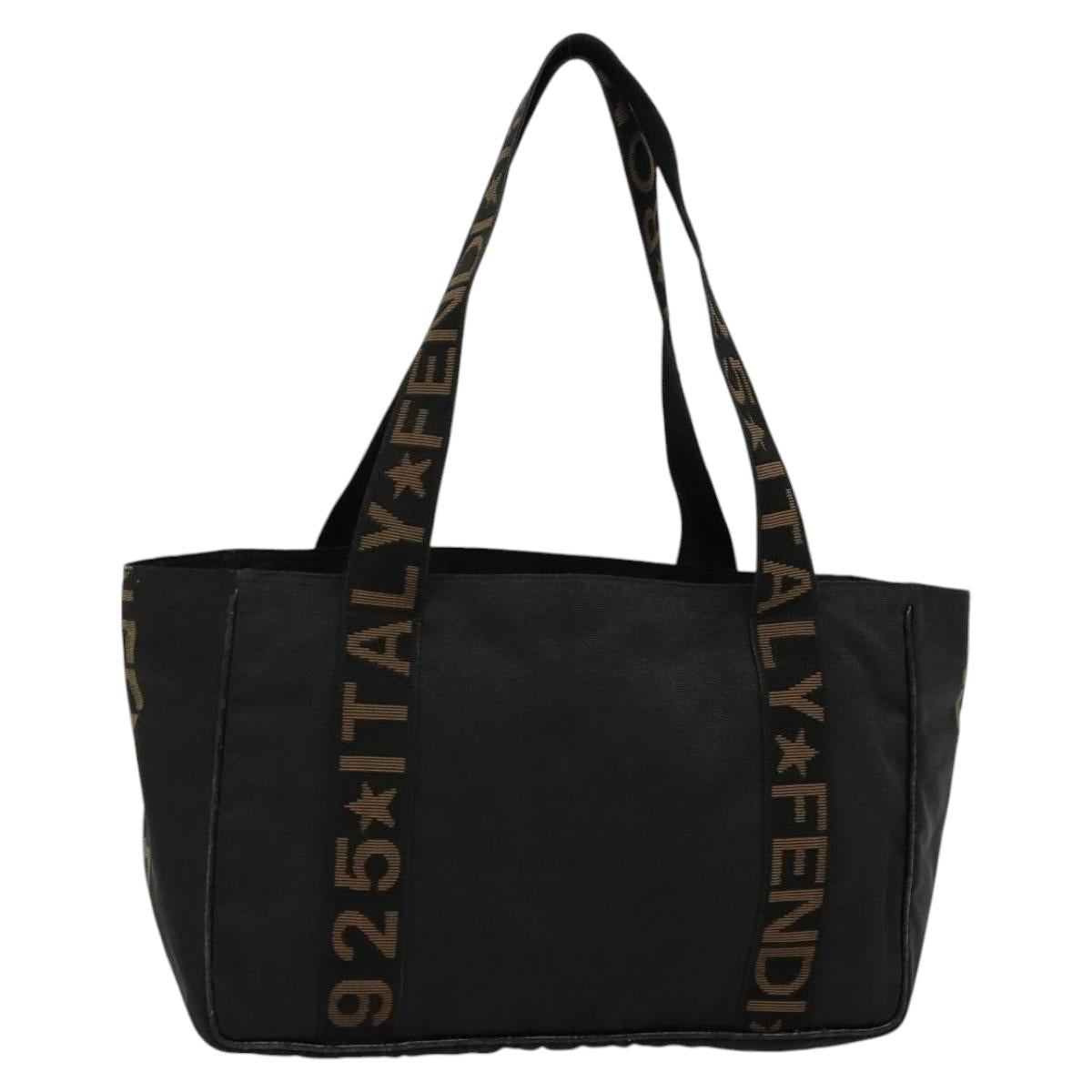 Fendi Roma Black Canvas Tote Bag (Pre-Owned)