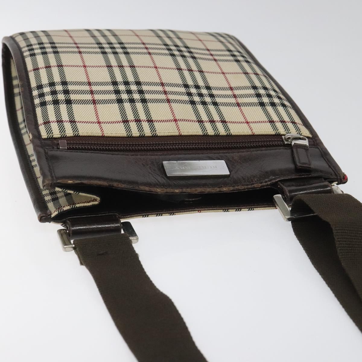 Burberry Nova Check Beige Canvas Shoulder Bag (Pre-Owned)