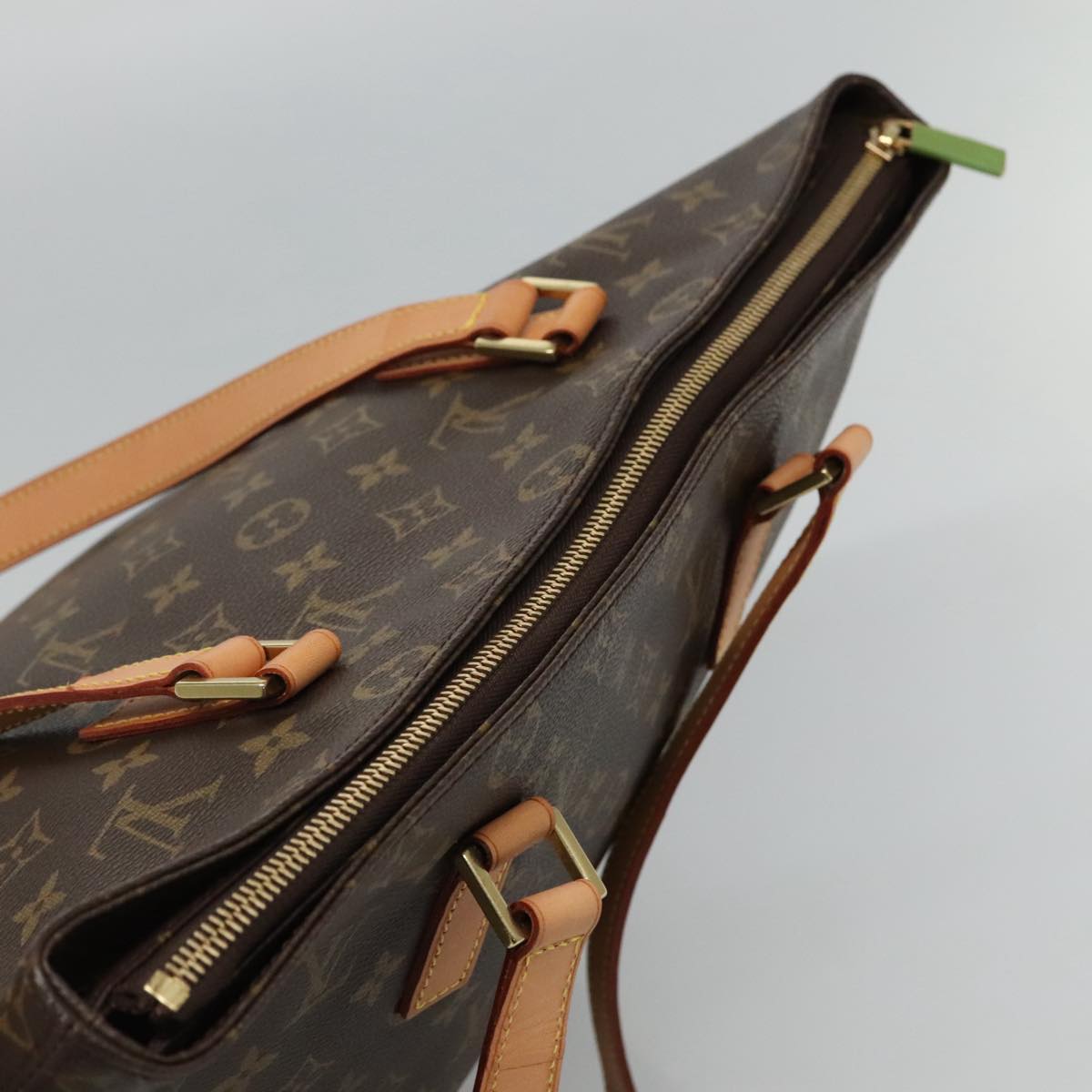 Louis Vuitton Cabas Mezzo Brown Canvas Tote Bag (Pre-Owned)