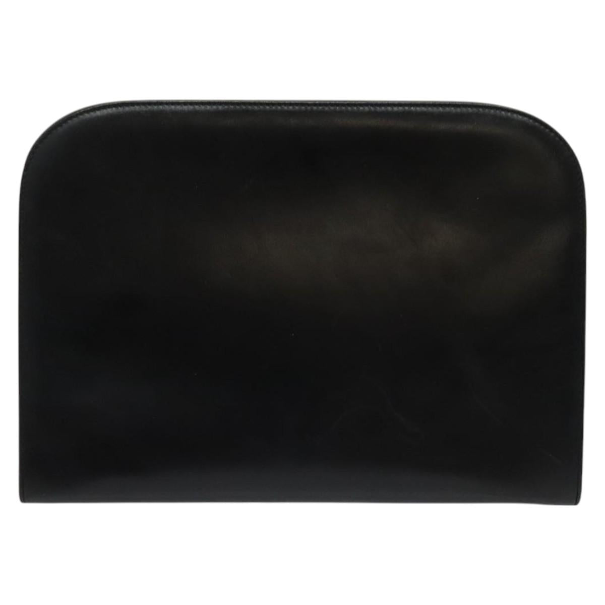 Salvatore Ferragamo Gancini Black Leather Shoulder Bag (Pre-Owned)