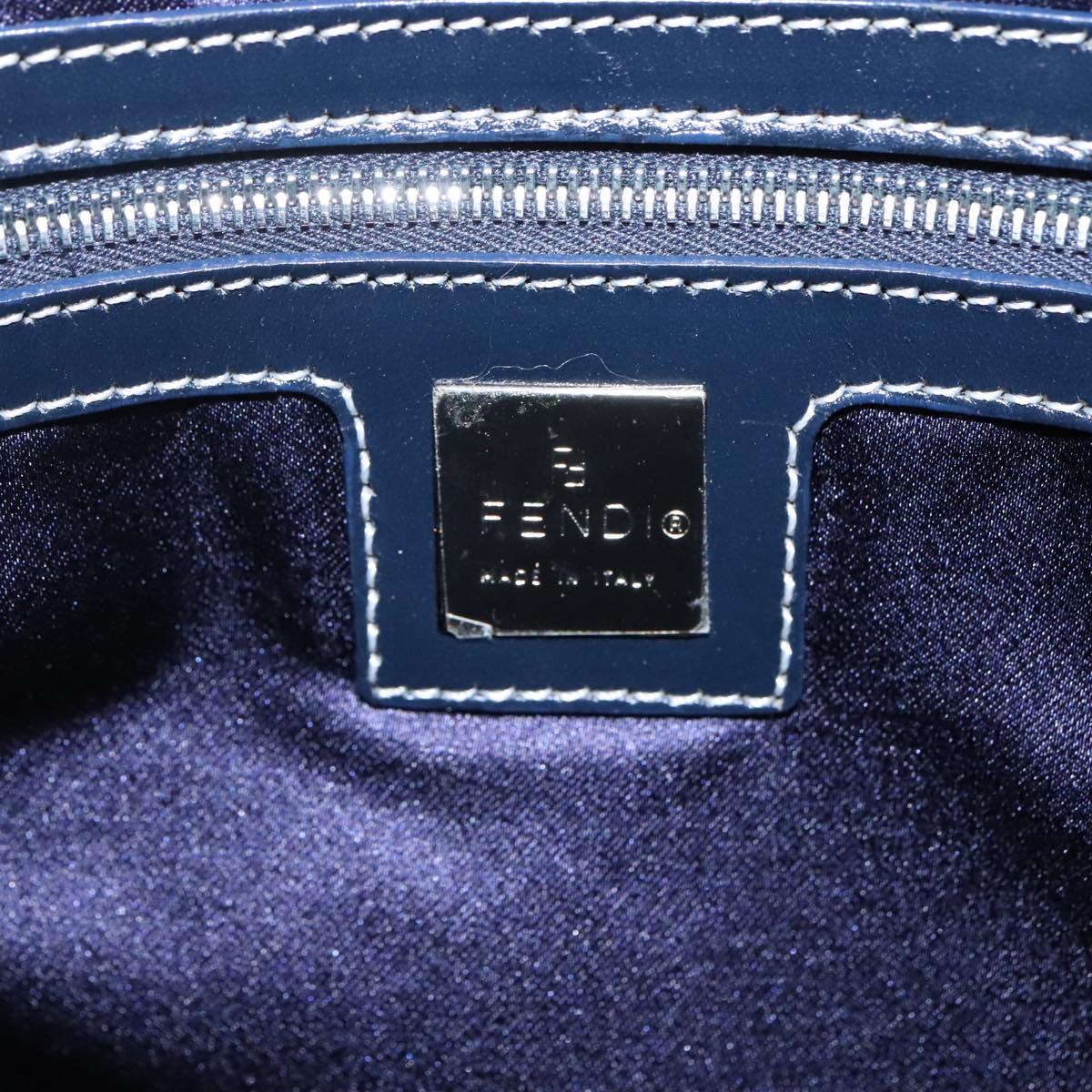 Fendi Zucchino Navy Canvas Shoulder Bag (Pre-Owned)