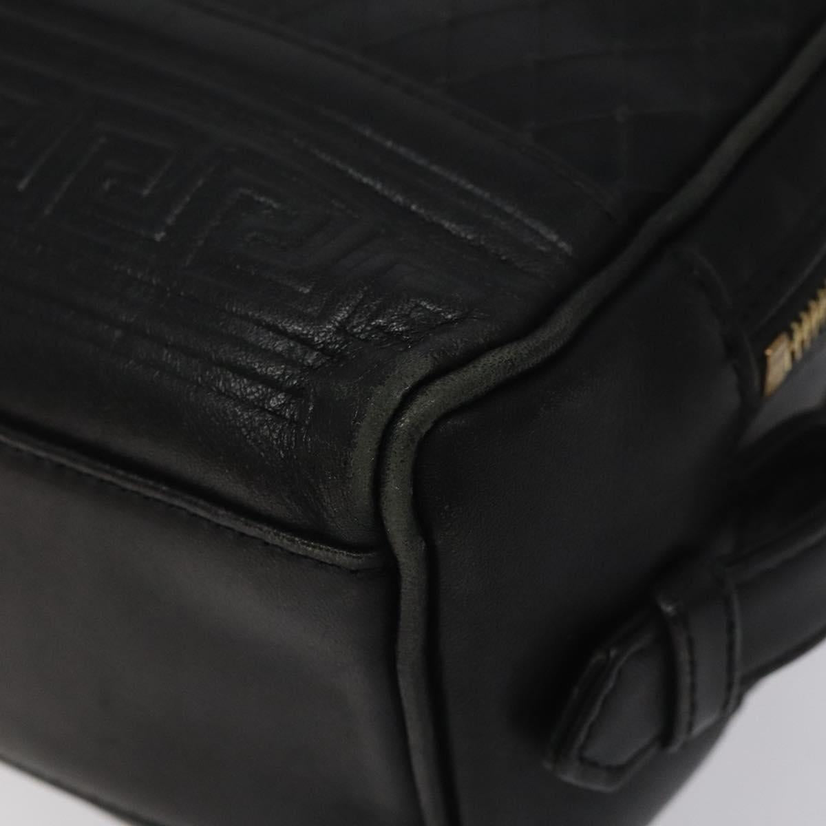 Versace Gianni Black Leather Clutch Bag (Pre-Owned)