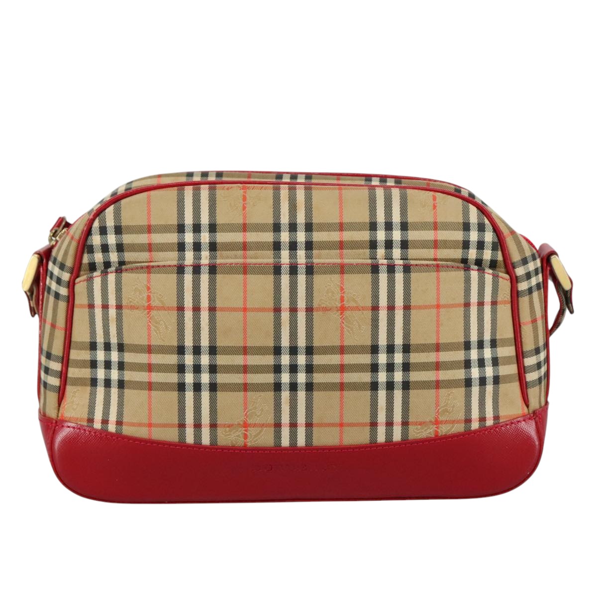 Burberry Nova Check Beige Canvas Shoulder Bag (Pre-Owned)