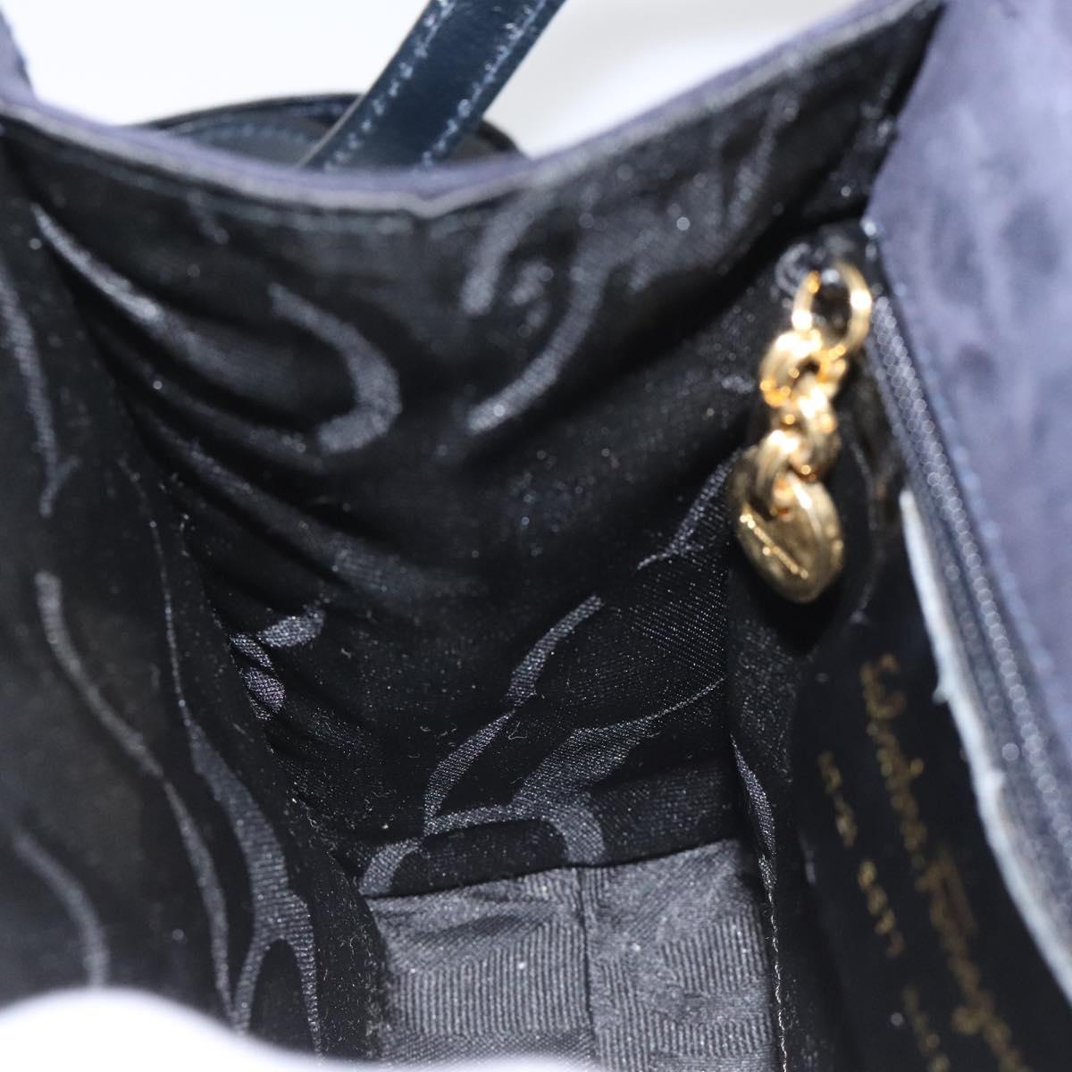 Salvatore Ferragamo Navy Suede Handbag (Pre-Owned)