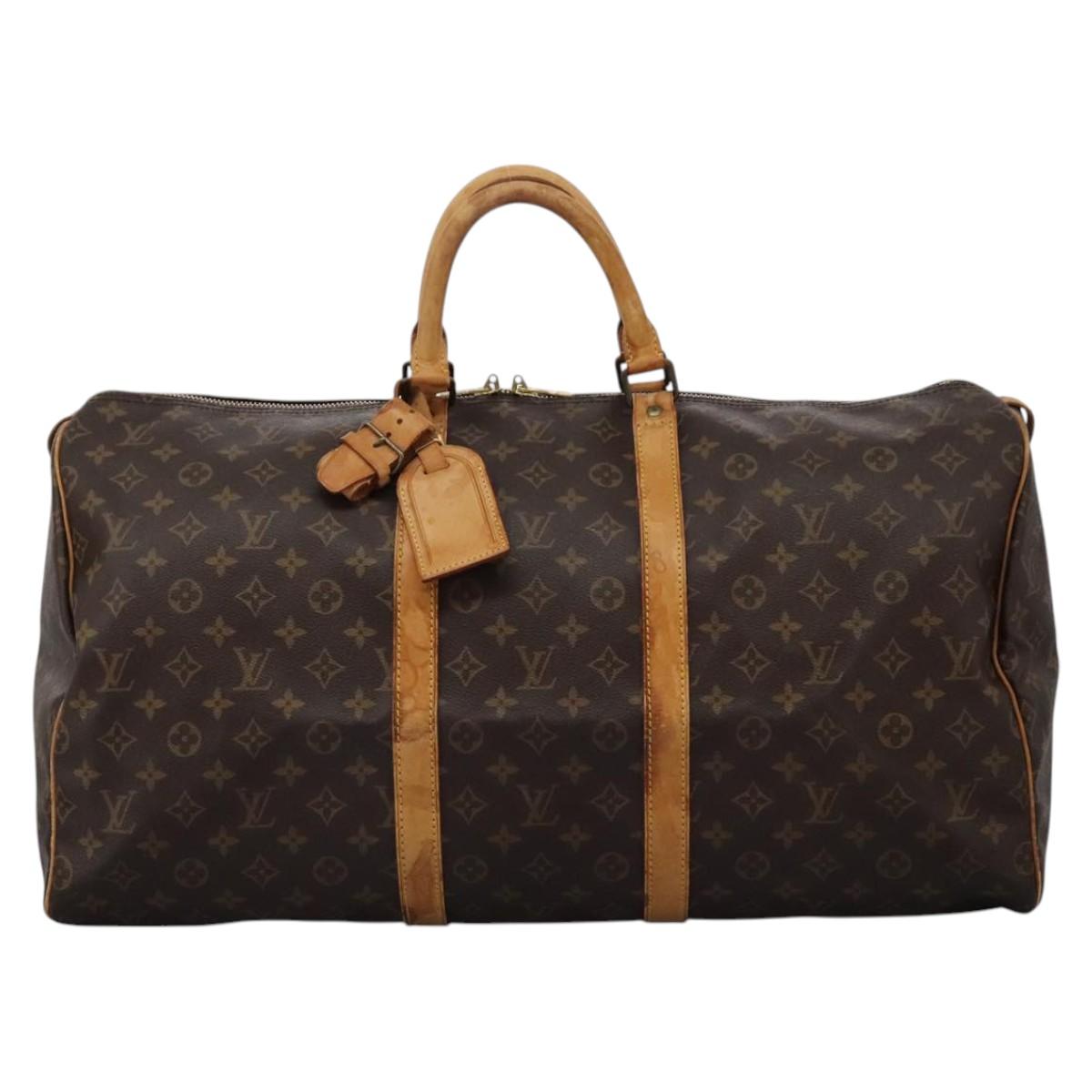 Louis Vuitton Keepall 55 Brown Canvas Travel Bag (Pre-Owned)