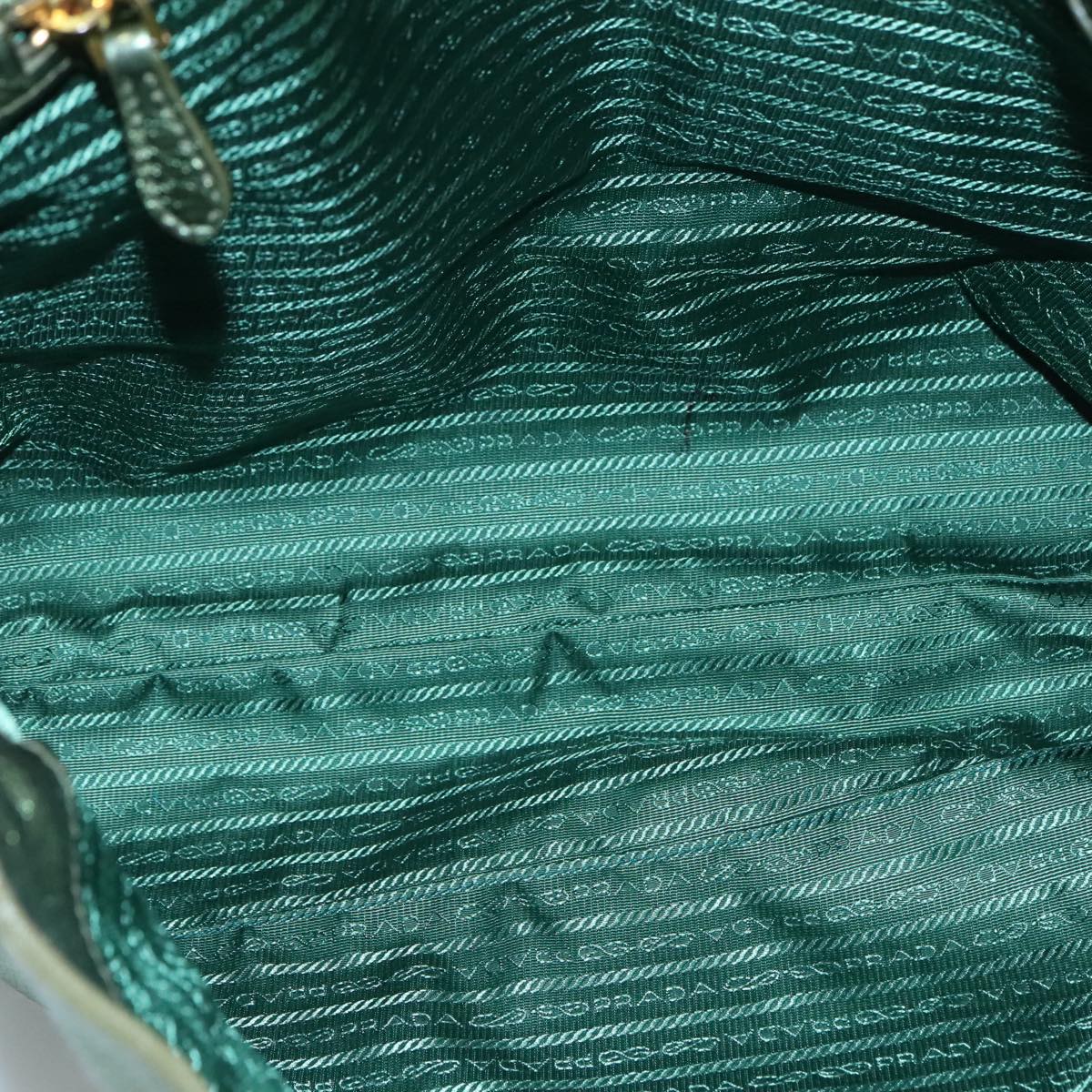Prada Saffiano Green Leather Tote Bag (Pre-Owned)