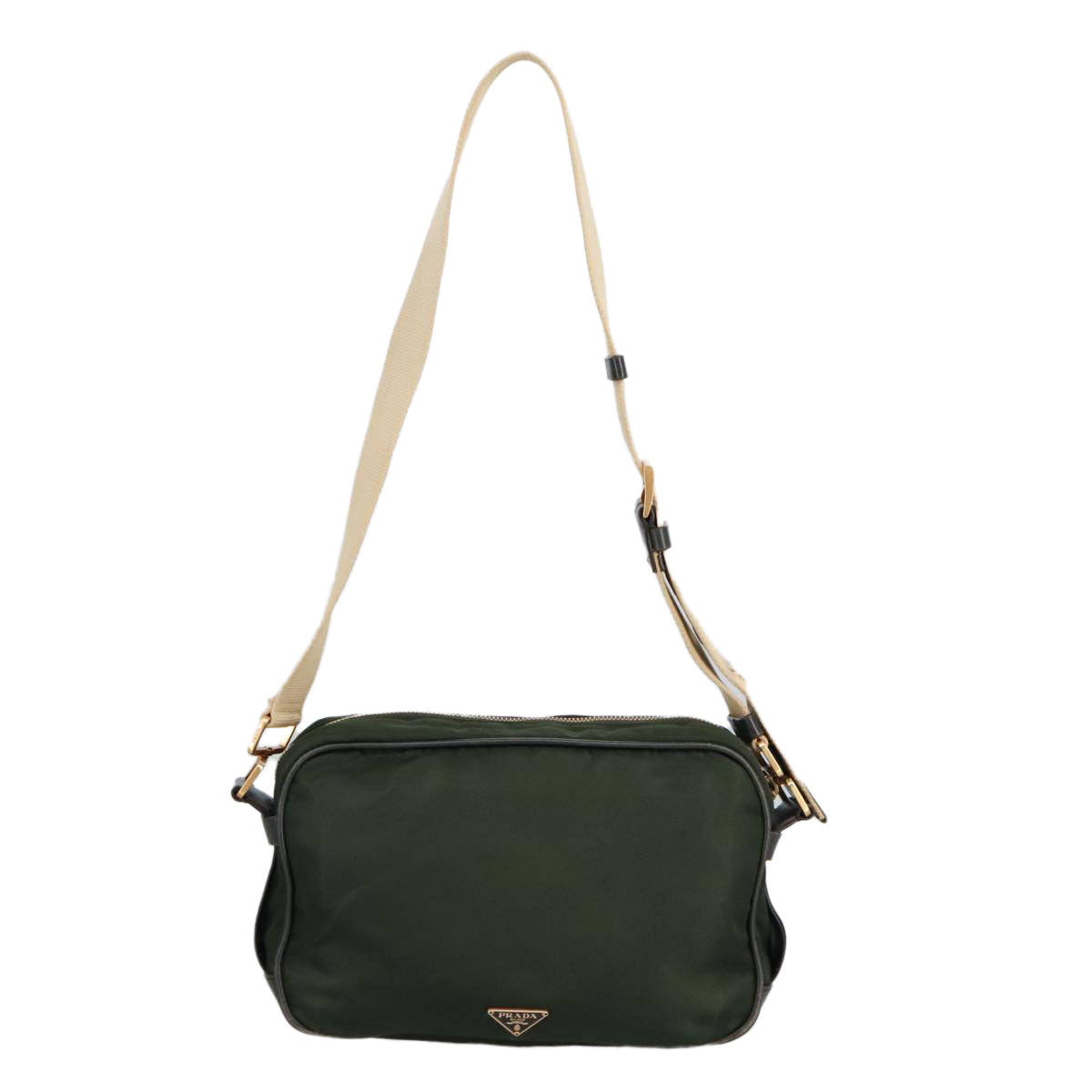 Prada Khaki Synthetic Shoulder Bag (Pre-Owned)