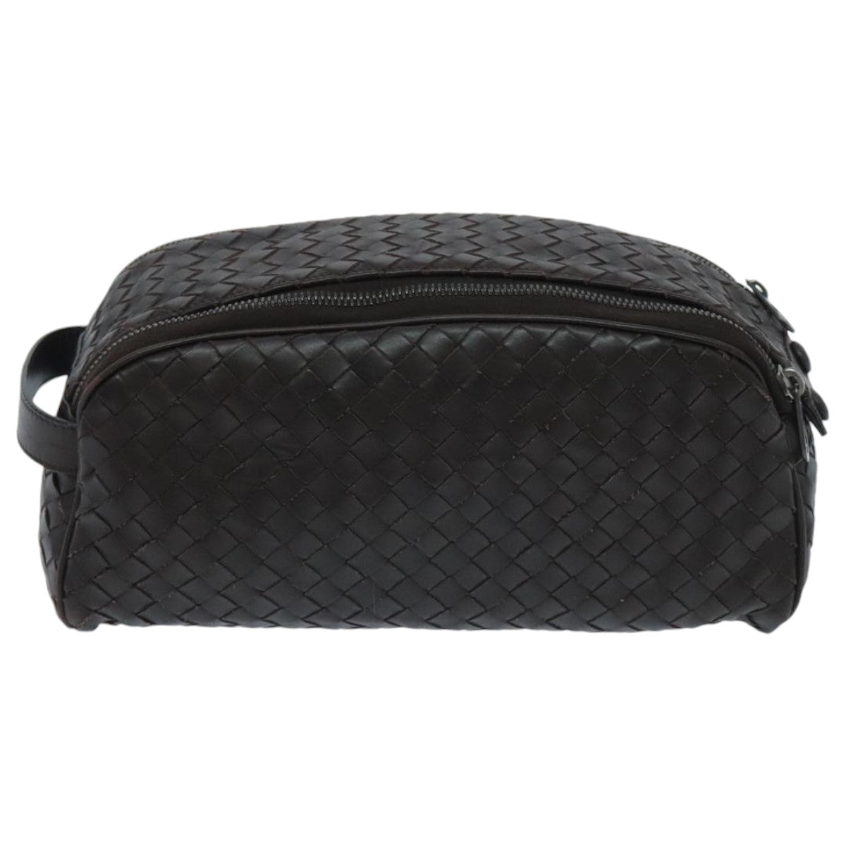 Bottega Veneta Intrecciato Brown Leather Clutch Bag (Pre-Owned)
