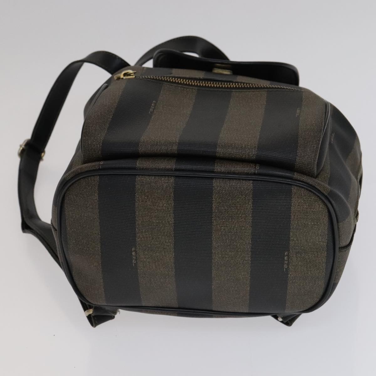 Fendi Pequin Brown Canvas Backpack Bag (Pre-Owned)