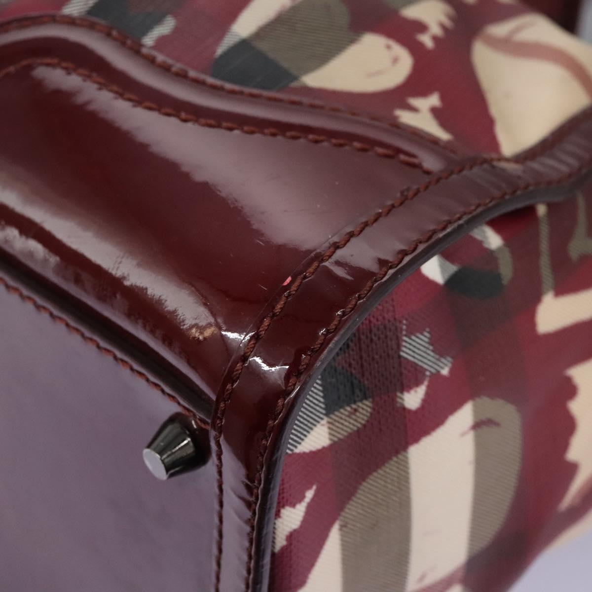 Burberry Heart Burgundy Canvas Travel Bag (Pre-Owned)