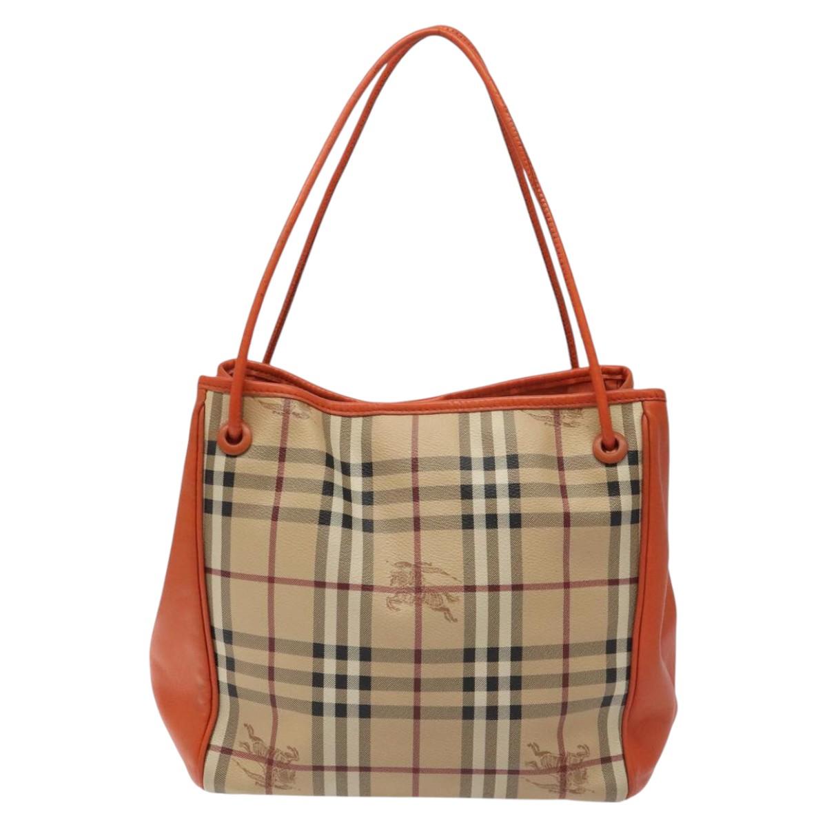 Burberry Nova Check Beige Canvas Tote Bag (Pre-Owned)