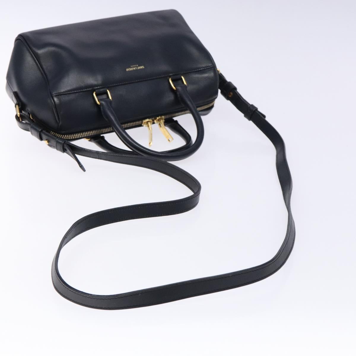 Saint Laurent Baby Duffle Navy Leather Handbag (Pre-Owned)