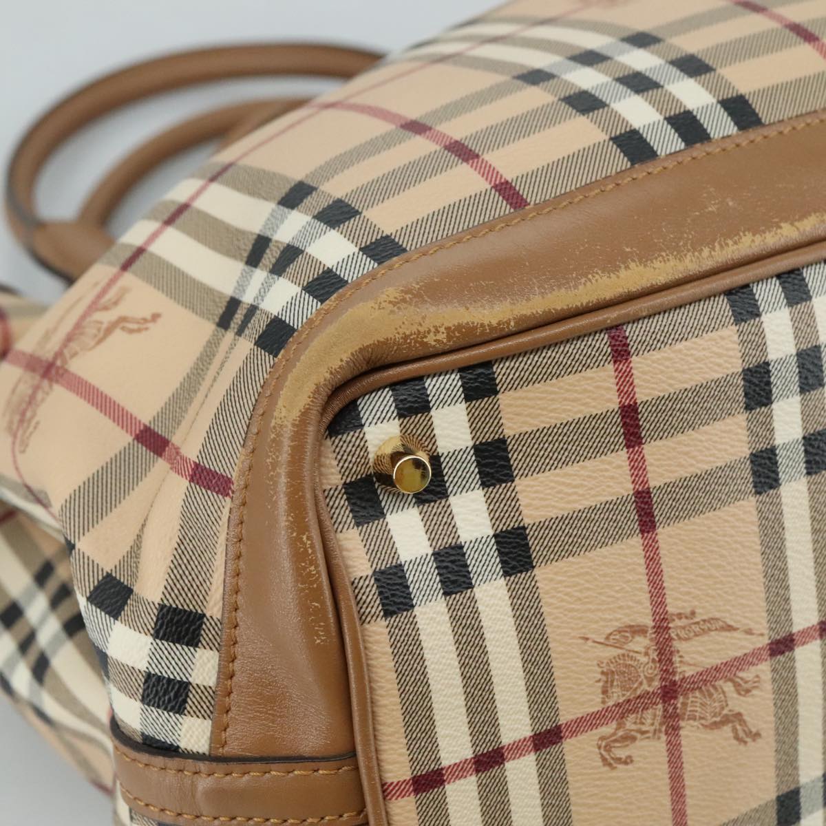 Burberry Nova Check Beige Canvas Tote Bag (Pre-Owned)