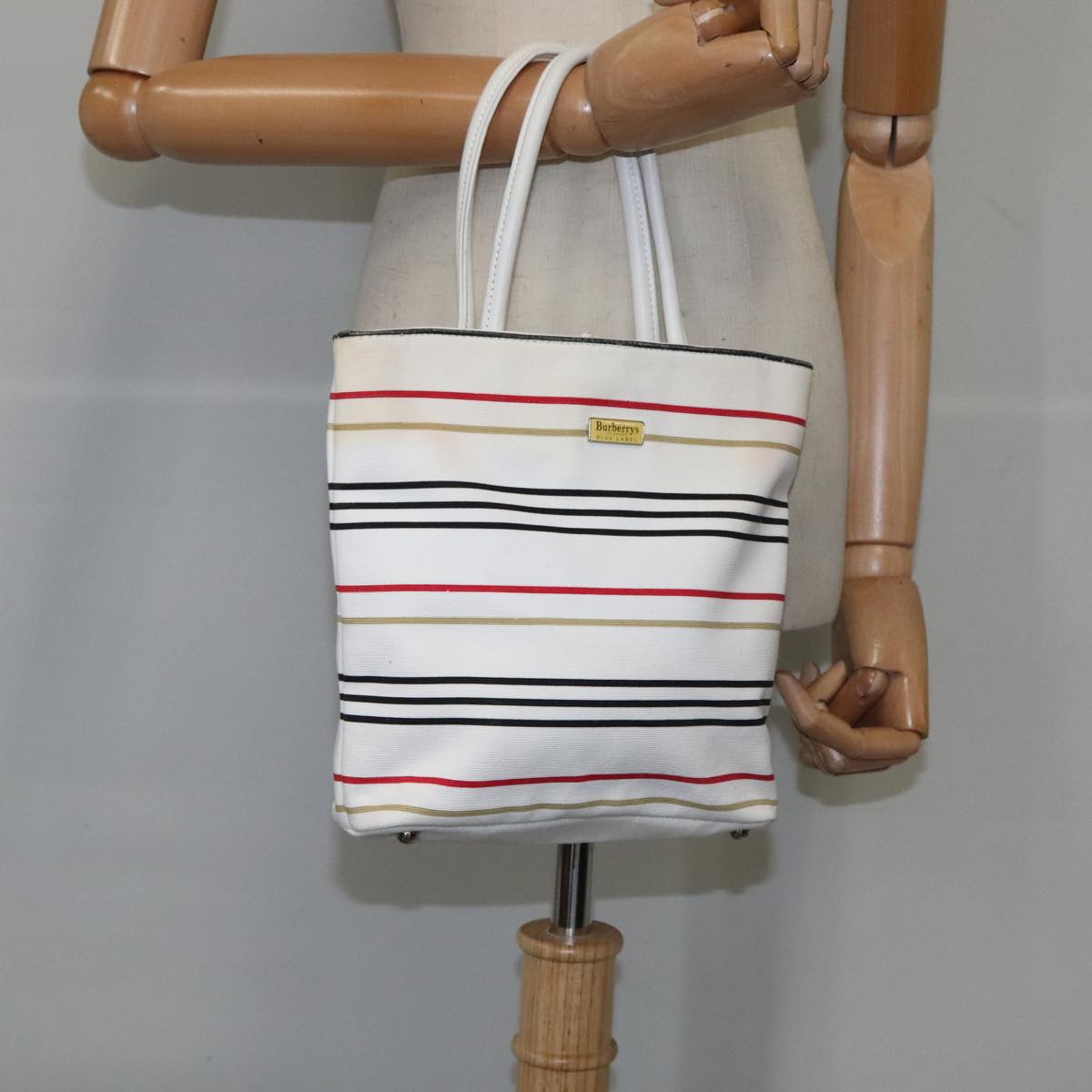 Burberry White Canvas Handbag (Pre-Owned)