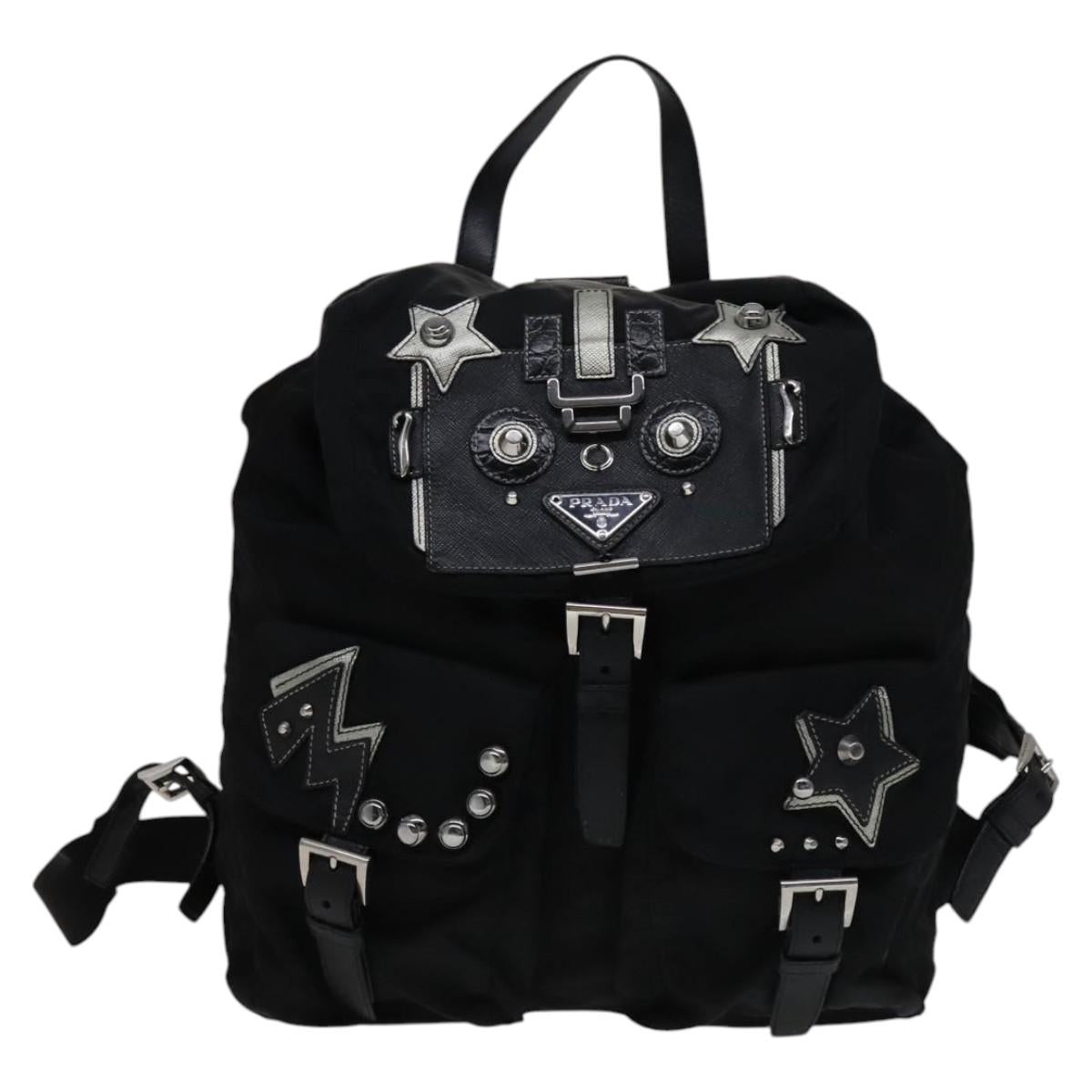 Prada Robot Black Synthetic Backpack Bag (Pre-Owned)