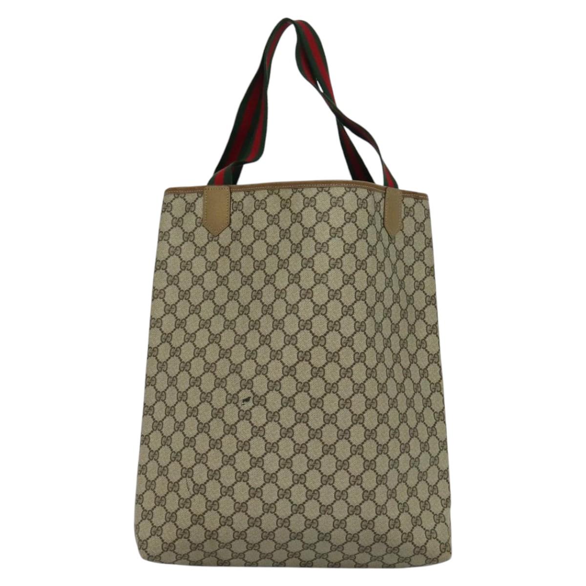 Gucci Sherry Beige Canvas Tote Bag (Pre-Owned)