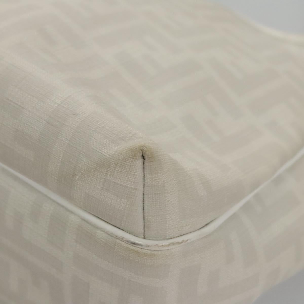 Fendi Zucca White Canvas Handbag (Pre-Owned)