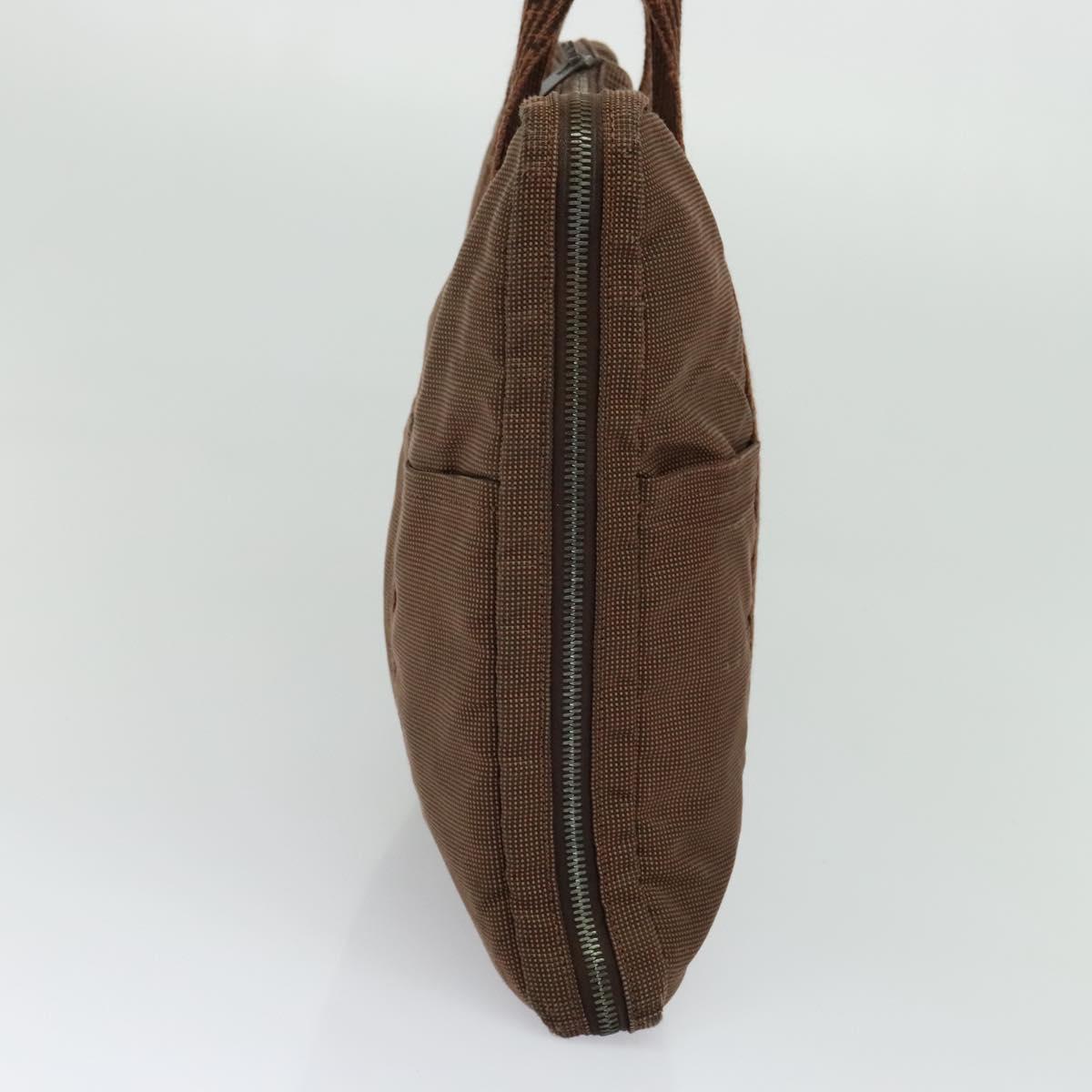 Hermès Herline Brown Canvas Handbag (Pre-Owned)