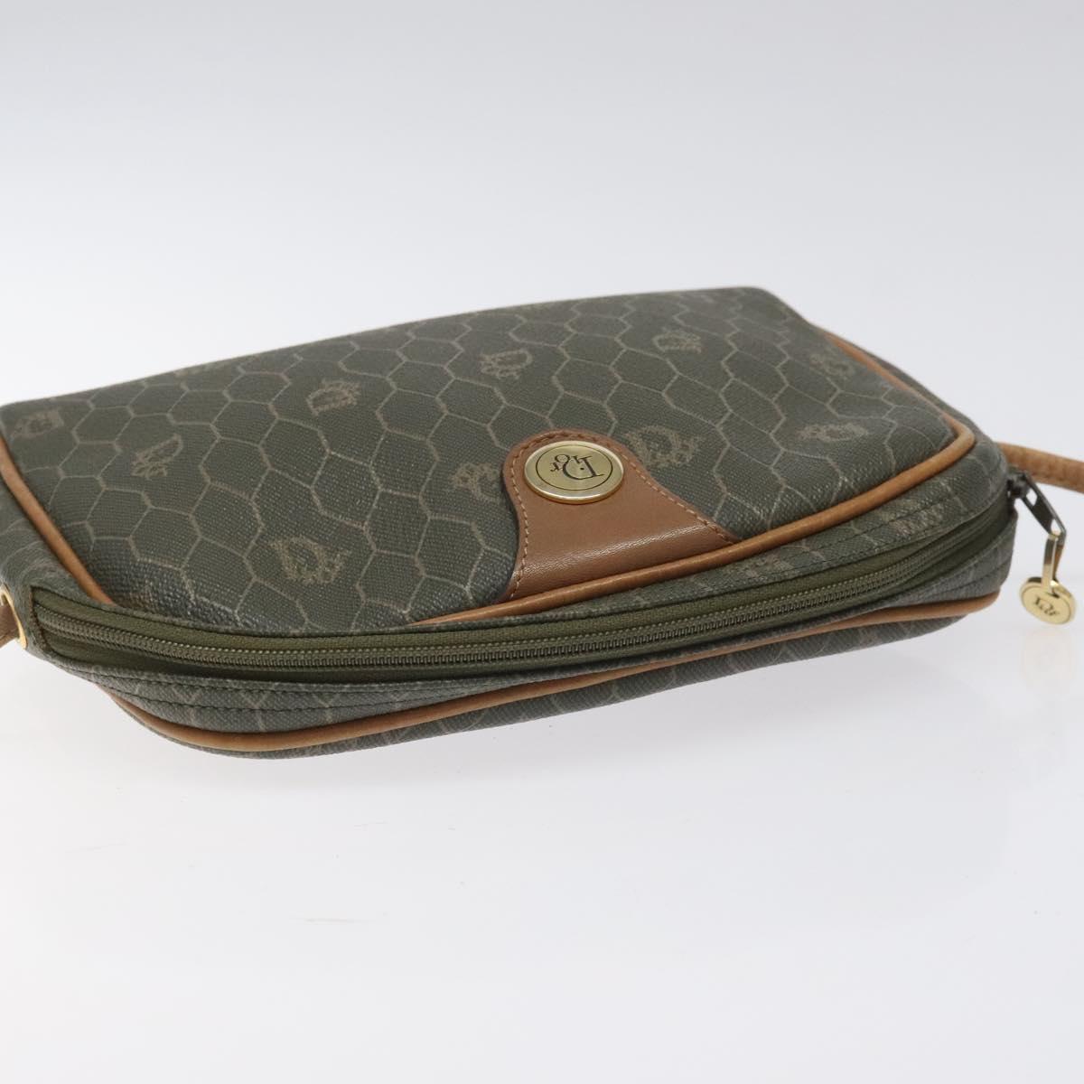 Dior Honeycomb Green Canvas Shoulder Bag (Pre-Owned)
