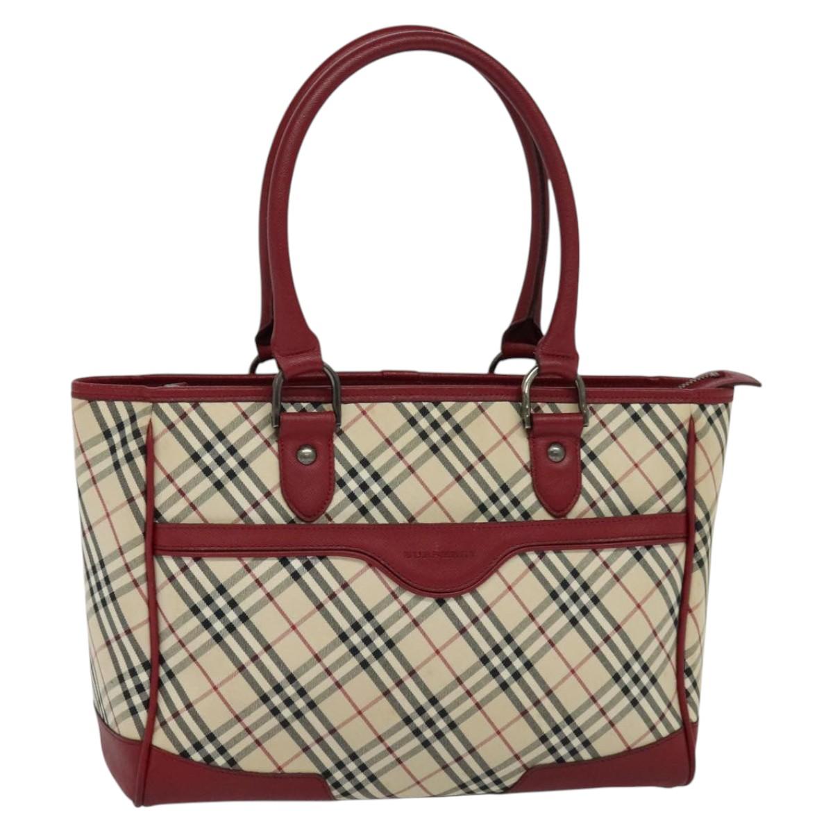 Burberry Nova Check Beige Canvas Tote Bag (Pre-Owned)